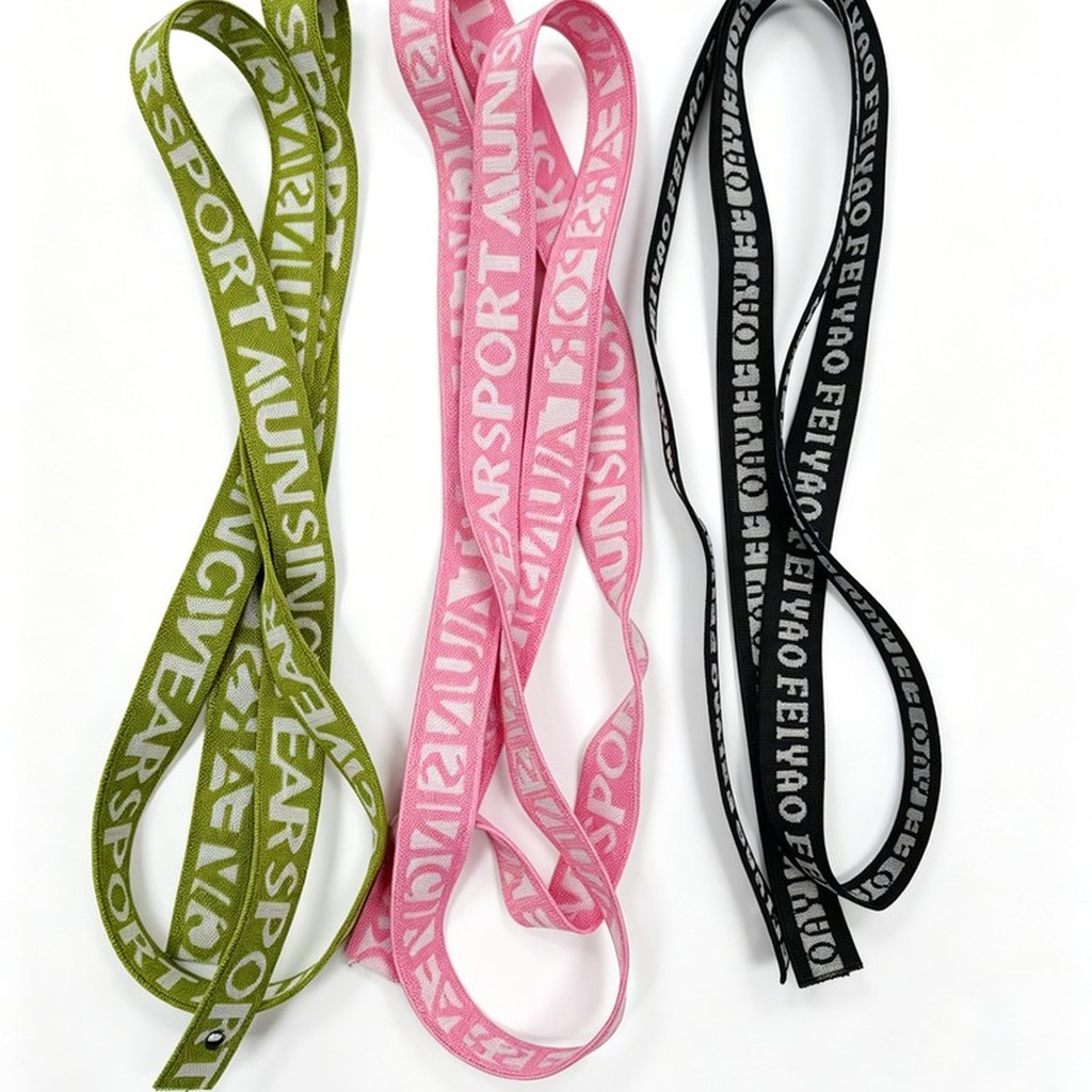 Custom Letter Jacquard Elastic Webbing, Printed SPORT Logo Wide Elastic Band for Sportswear & Bag Accessories